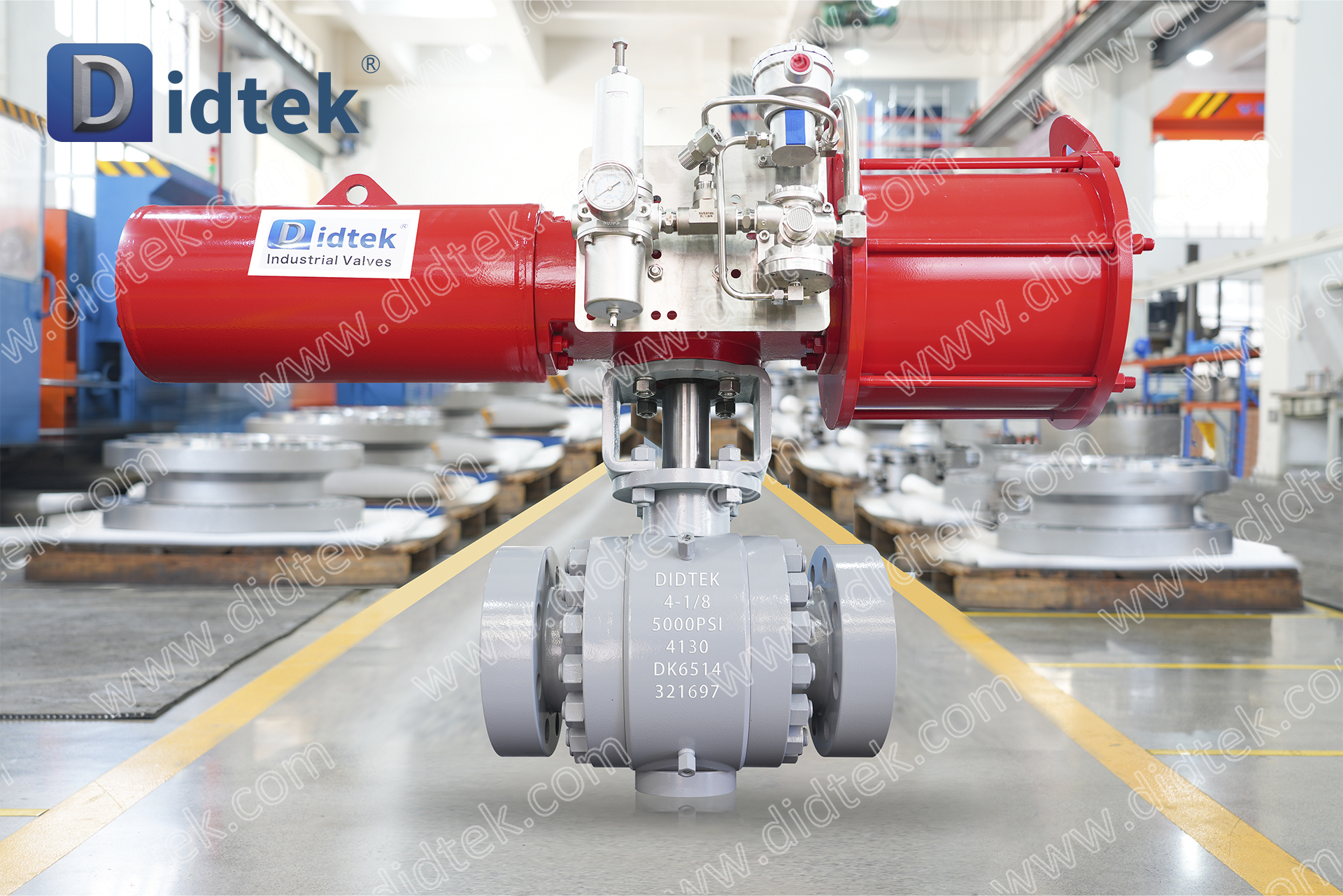 Didtek 4130 Фланец FC Пневматический привод одностороннего действия API6A Шаровой кран из кованой стали