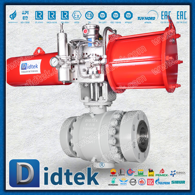 Didtek 4130 Фланец FC Пневматический привод одностороннего действия API6A Шаровой кран из кованой стали
